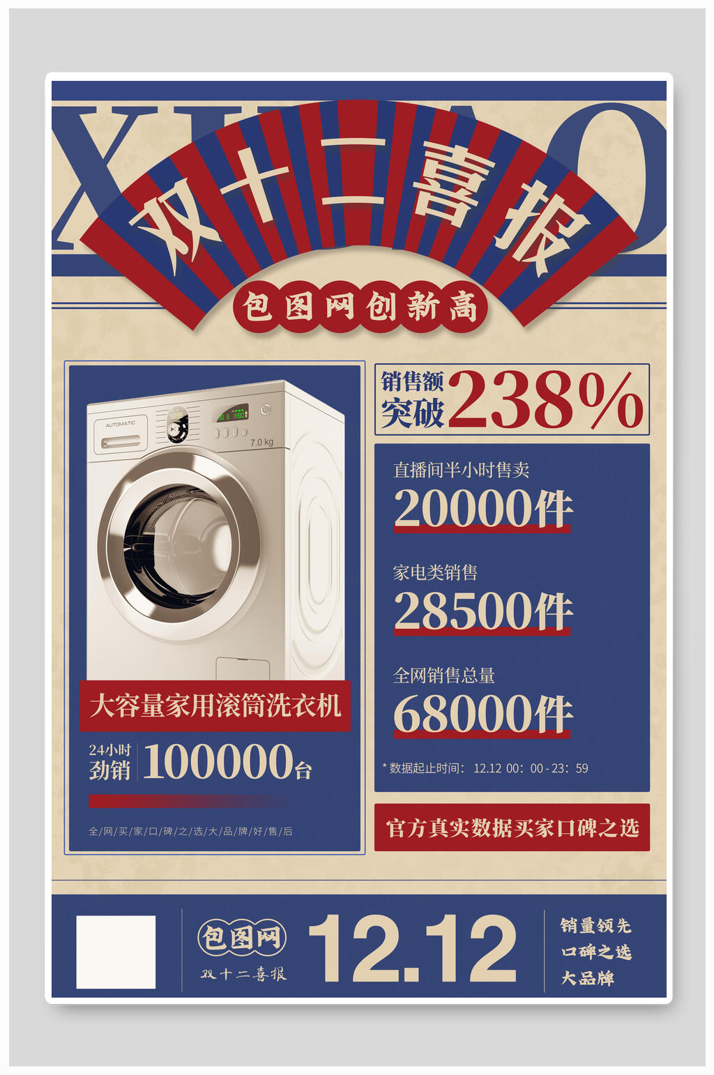 双12喜报双12海报素材