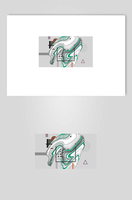 时尚清新手绘简约风几何抽象素材-众图网