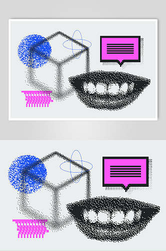 嘴巴线条高端创意创意几何图形素材