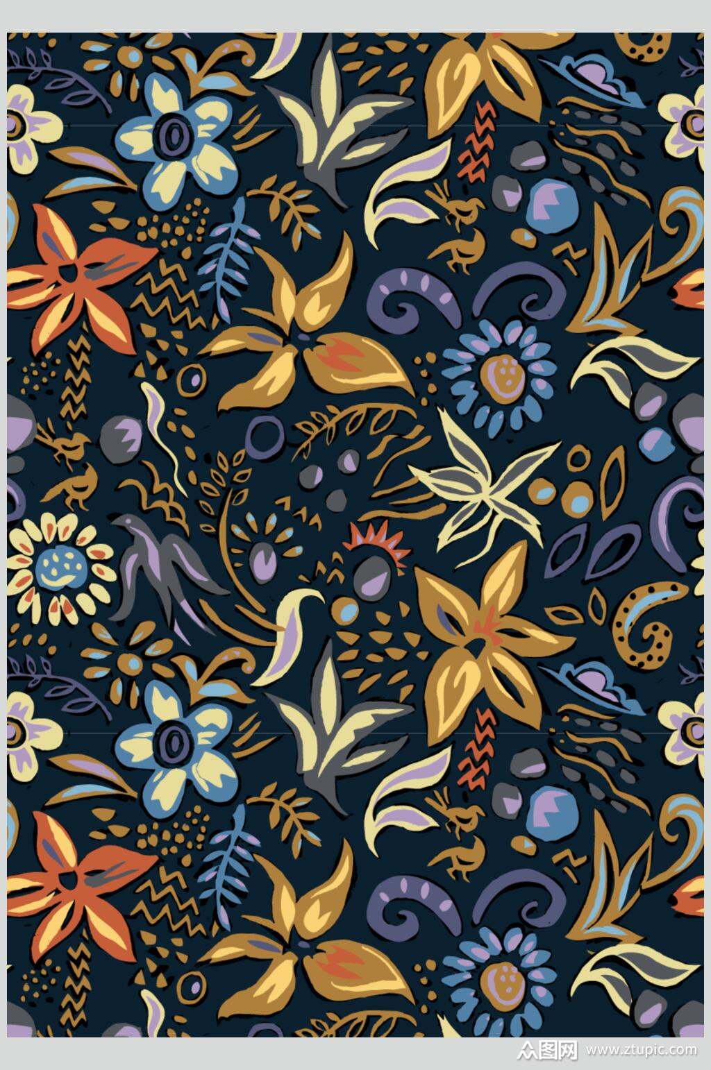 时尚古典印花图案素材素材