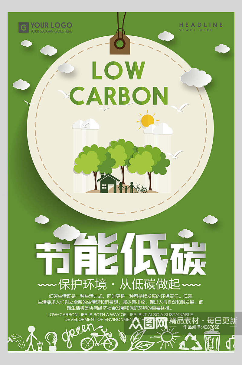 节能低碳绿色低碳环保海报素材