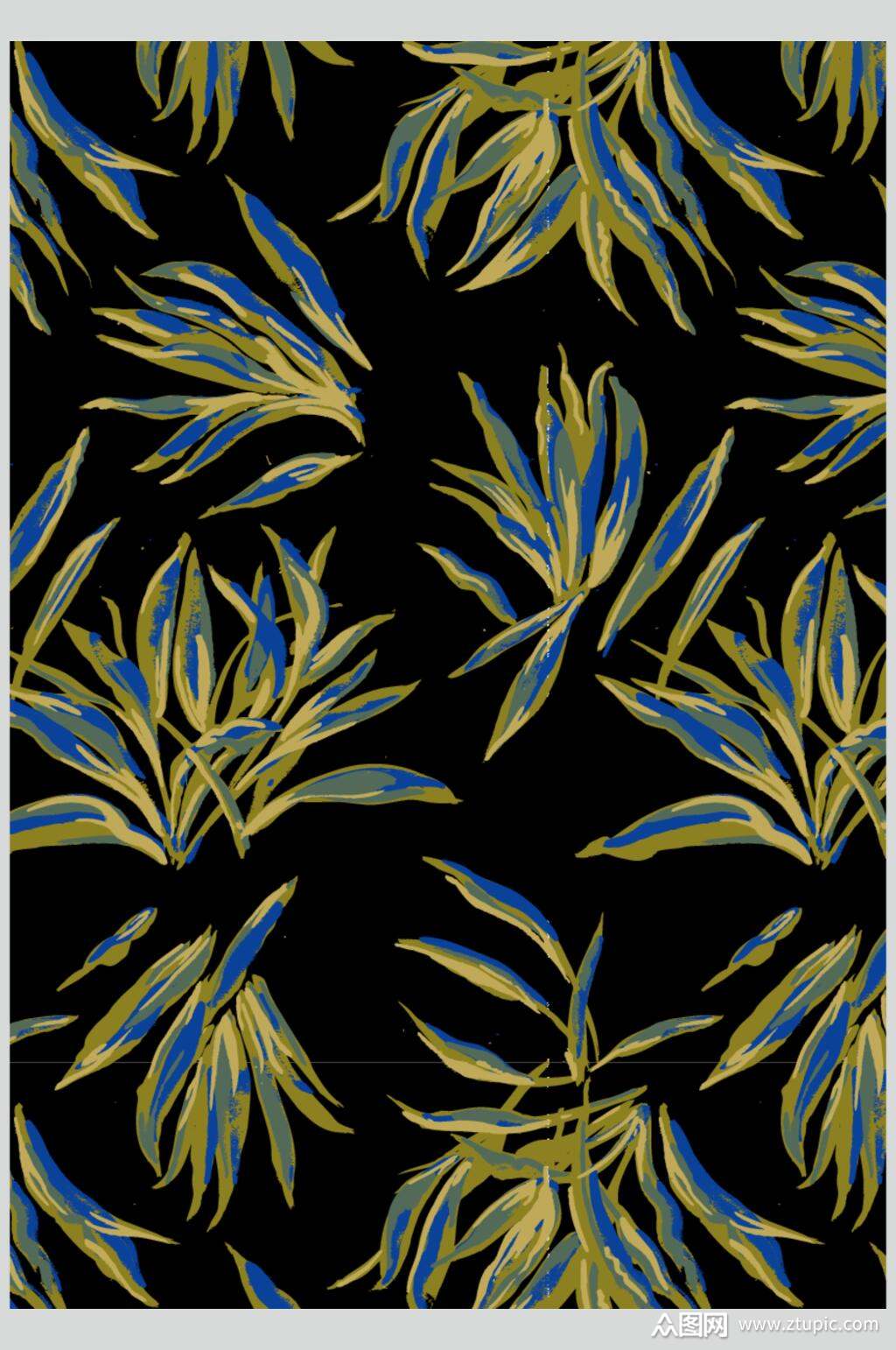 手绘古典印花图案素材素材