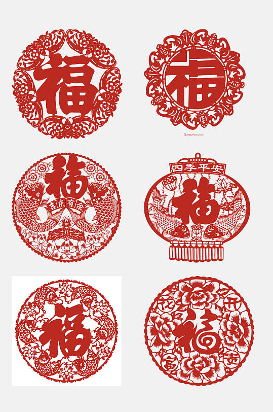 灯笼传统春节吉祥福字免抠素材