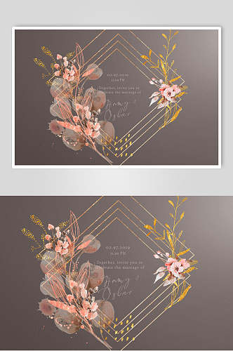 小清新手绘花卉字母婚礼装饰素材