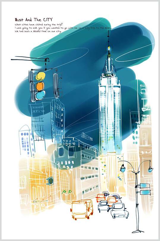 城市水彩背景图片-城市水彩背景设计素材-城市水彩背景模板下载