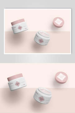 瓶罐圆形粉色护肤产品包装样机