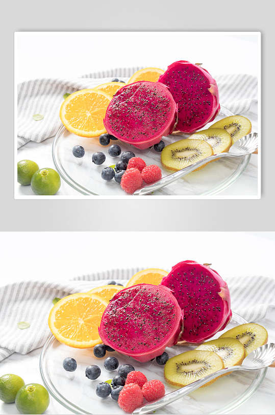 美味蓝莓火龙果奇异果水果捞图片