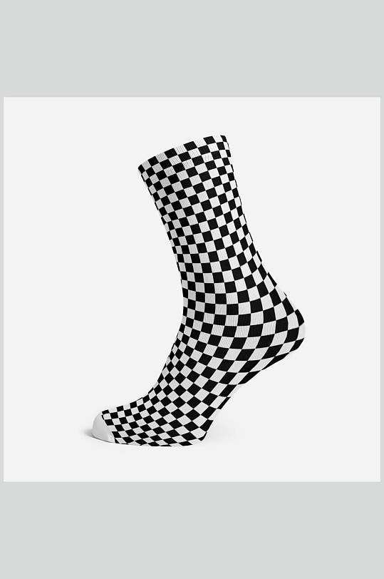 方格线条踮脚形状袜子展示样机