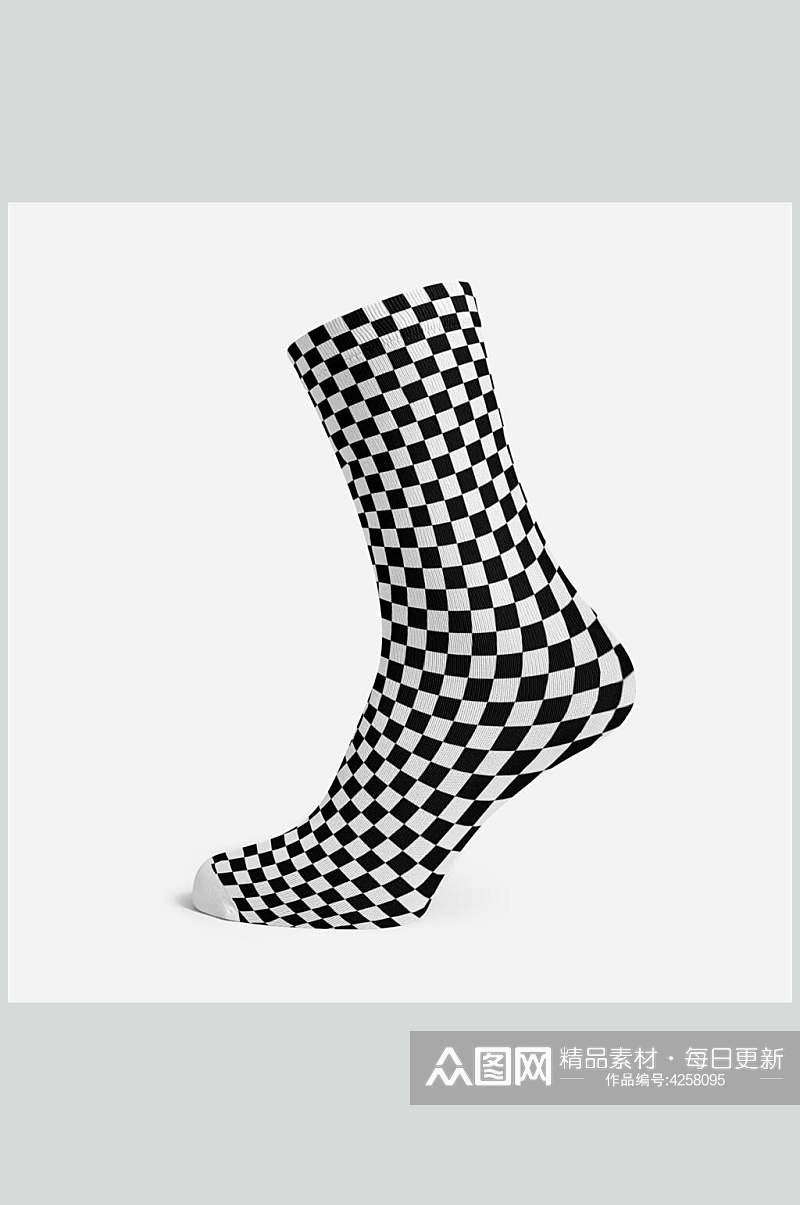 方格线条踮脚形状袜子展示样机素材