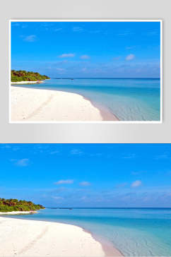 沙滩热情蓝天风景图片