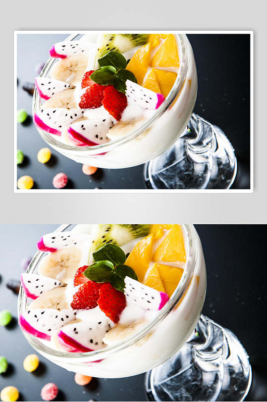 酸奶芒果水果捞图片