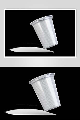 圆形黑留白线条纸杯水杯包装样机