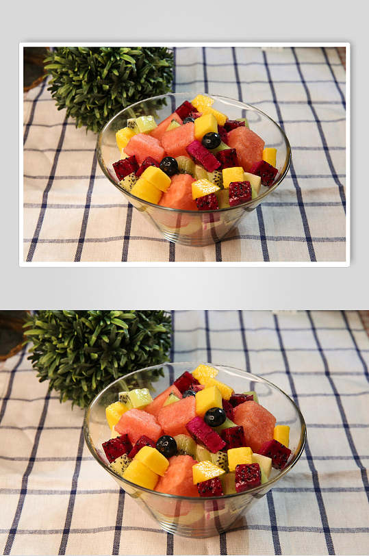 创意火龙果西瓜水果捞图片