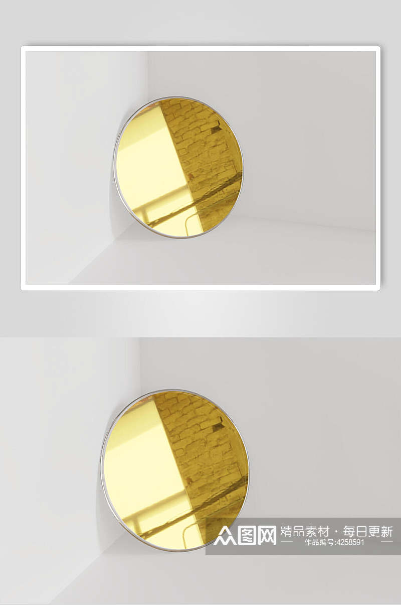 圆形薄膜透明亚克力玻璃徽标样机素材