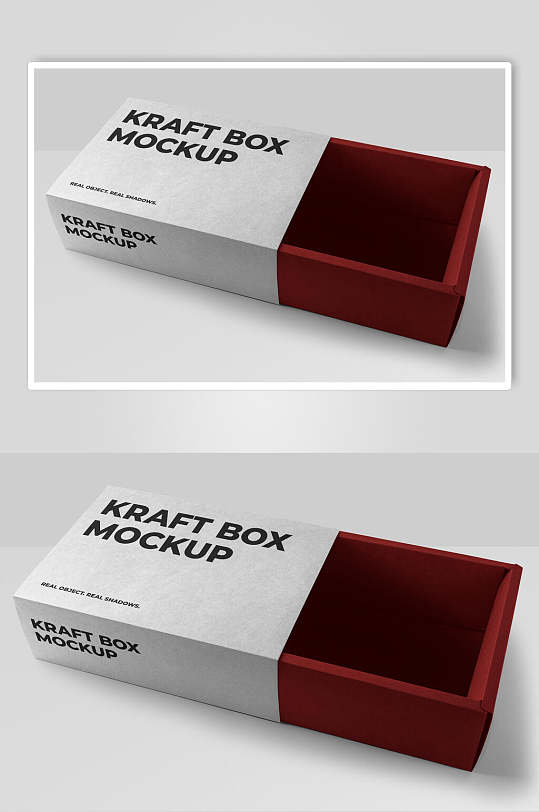 立体方形英文字母红抽屉盒样机