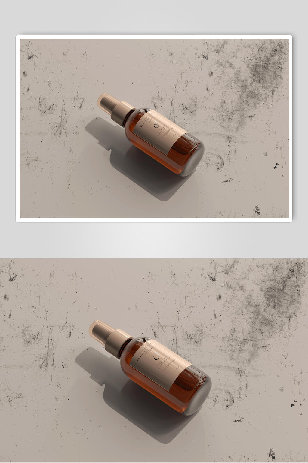 琥珀色化妆品包装瓶样机效果图素材