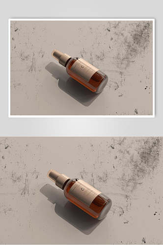 琥珀色化妆品包装瓶样机效果图