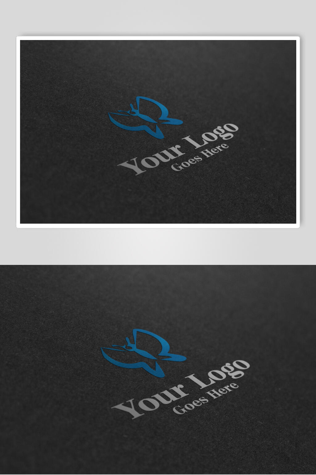 英文黑色时尚创意LOGO展示样机素材