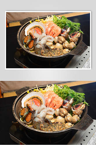 海虾鲍鱼扇贝海螺等干锅香锅图片