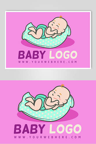 紫色儿童卡通母婴品牌LOGO矢量素材