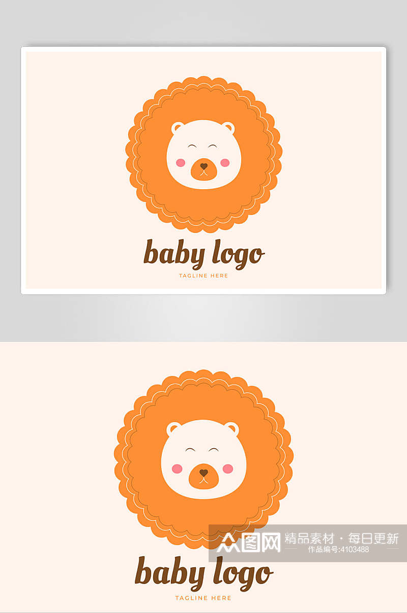 圆形卡通母婴品牌LOGO矢量素材素材