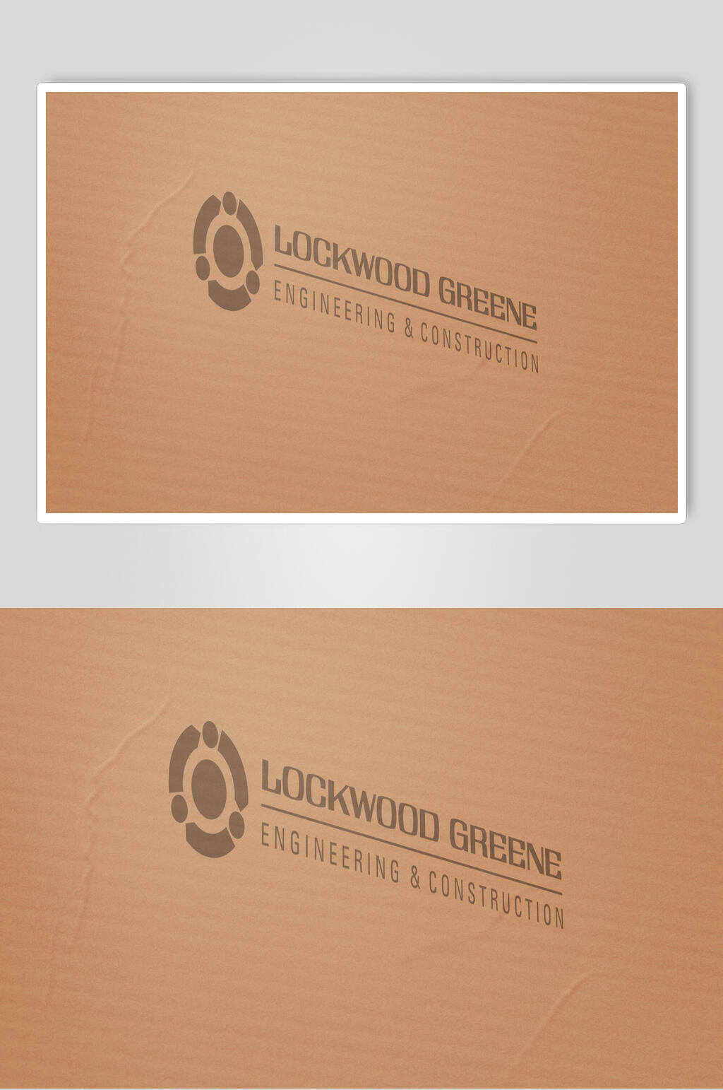 杏色复古时尚标志LOGO展示样机素材