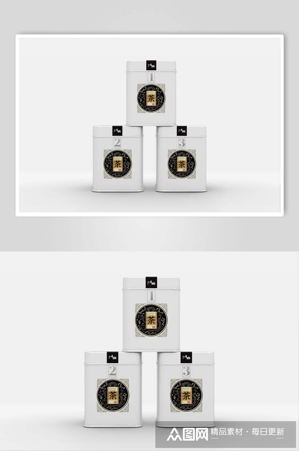 中文堆叠高档精致包装礼盒样机