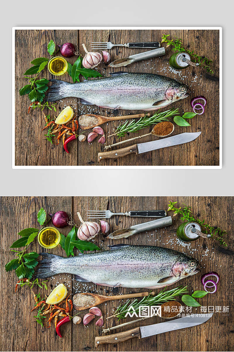 鱼调料刀具厨房调料图片素材