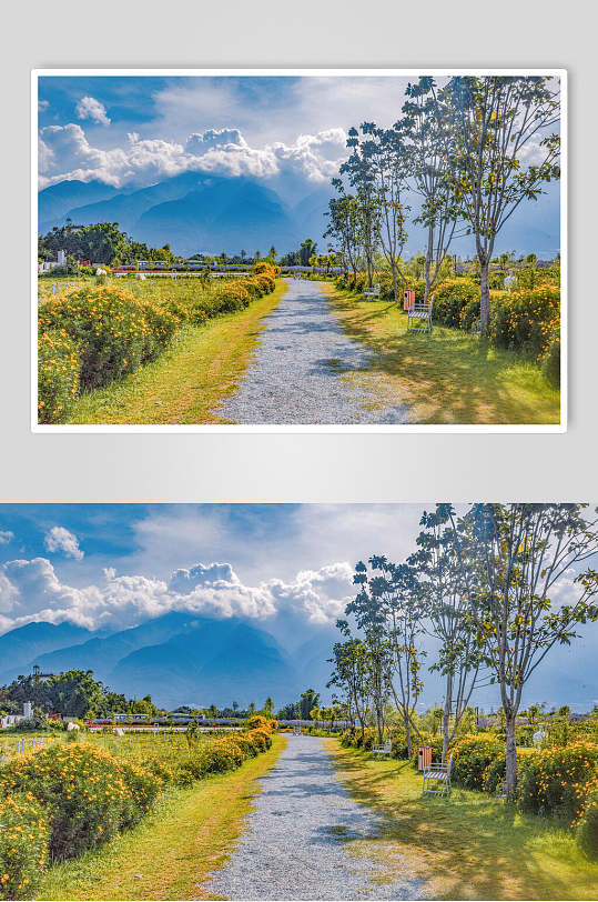 蓝色蓝天风景图片