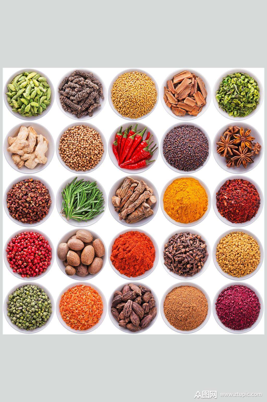 多种多样的厨房调料图片素材