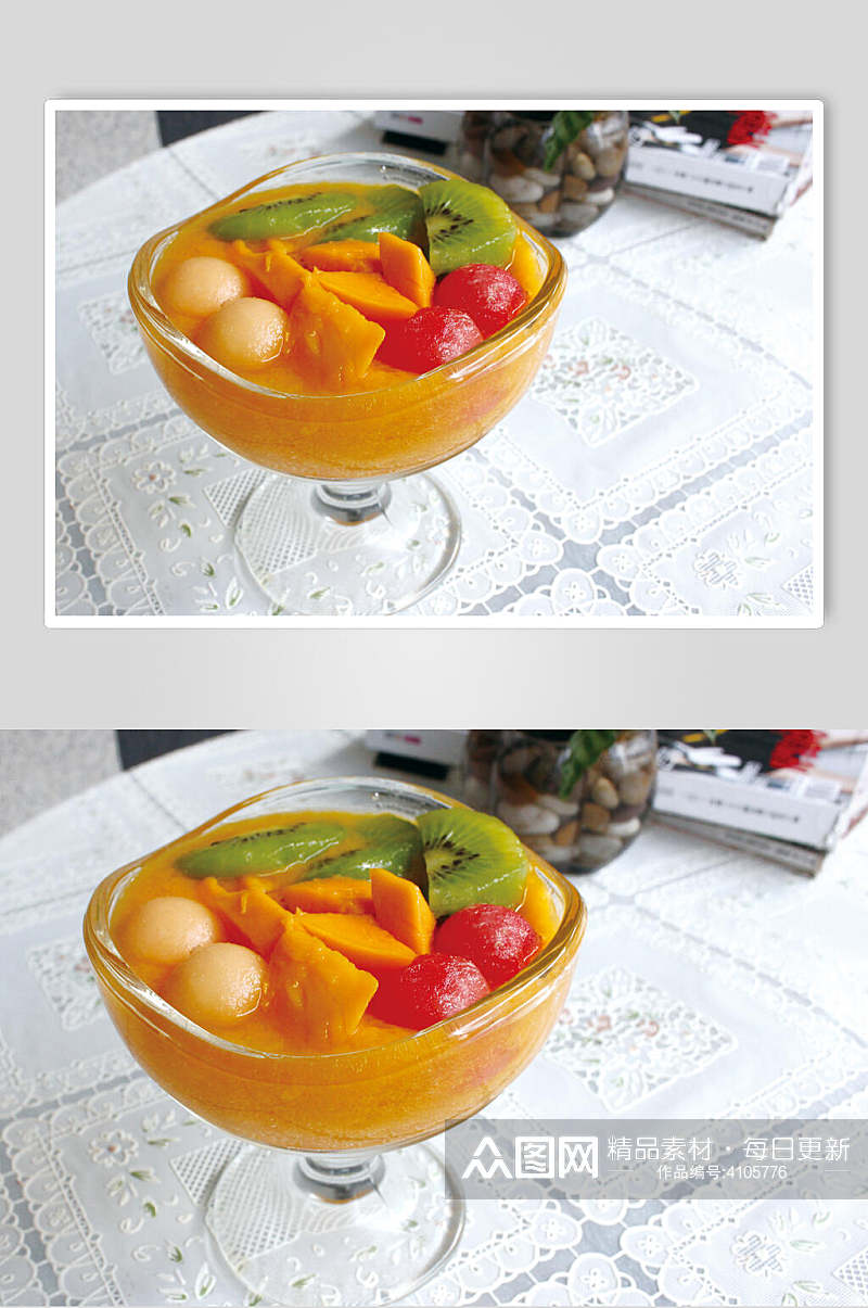 创意罐头猕猴桃水果捞图片素材