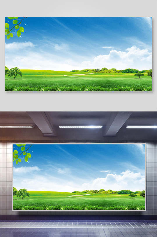 草地蓝天蓝天草地背景-众图网