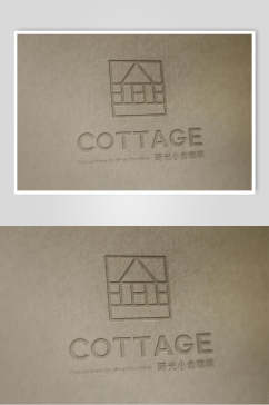 方形英文精致高级LOGO展示样机