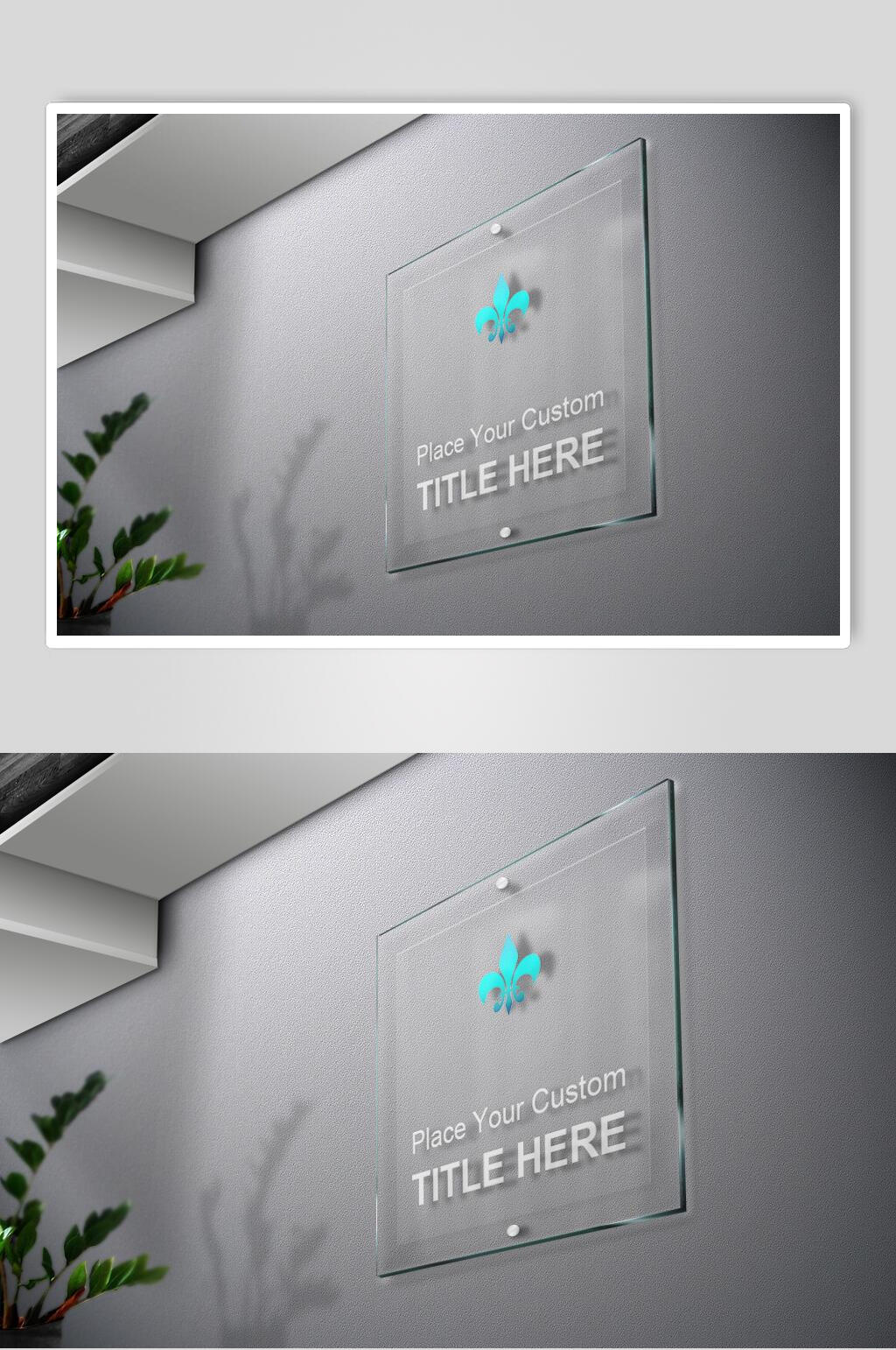 透明简约精致标志展示样机素材