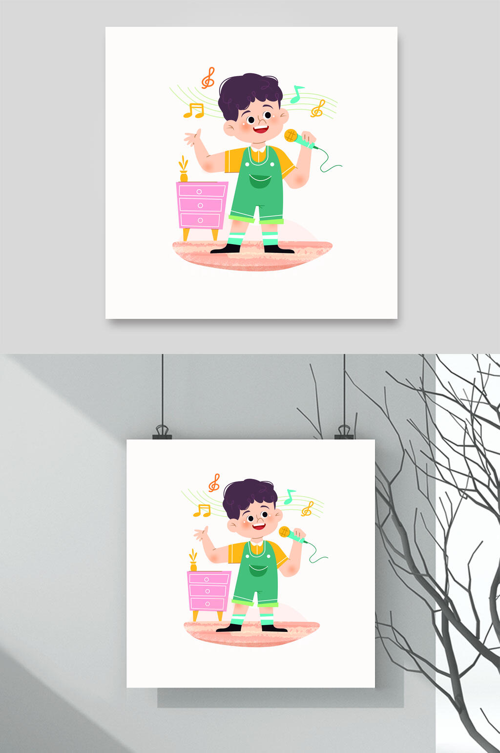 男孩可爱儿童矢量插画素材