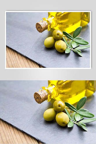 橄榄木塞玻璃瓶装橄榄油厨房调料图片