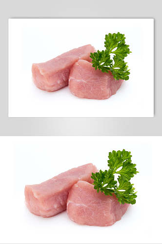 清新白底猪肉食品高清图片