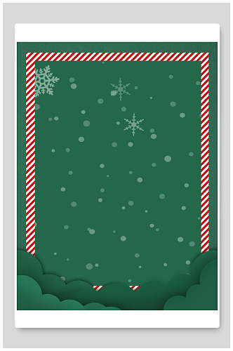 创意剪纸绿色雪花圣诞节背景