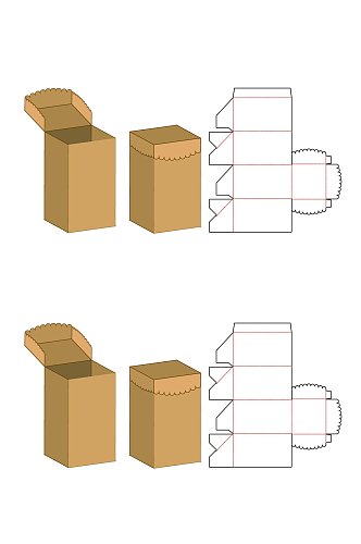 长方形拆分图食物包装矢量图纸