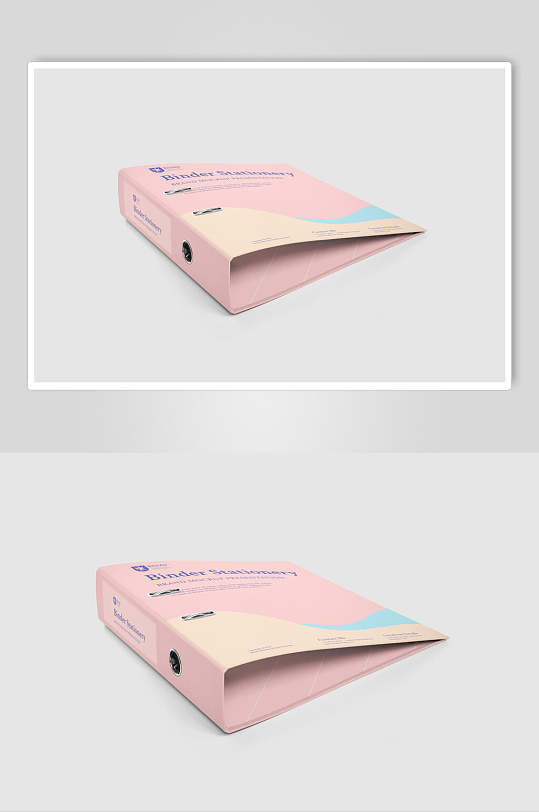 莫兰迪色系粉色文件夹办公用品智能贴图样机