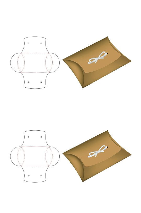 纸箱蝴蝶结各式包装设计矢量图纸