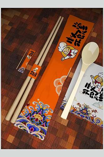 正方形食堂一次性餐具筷子样机