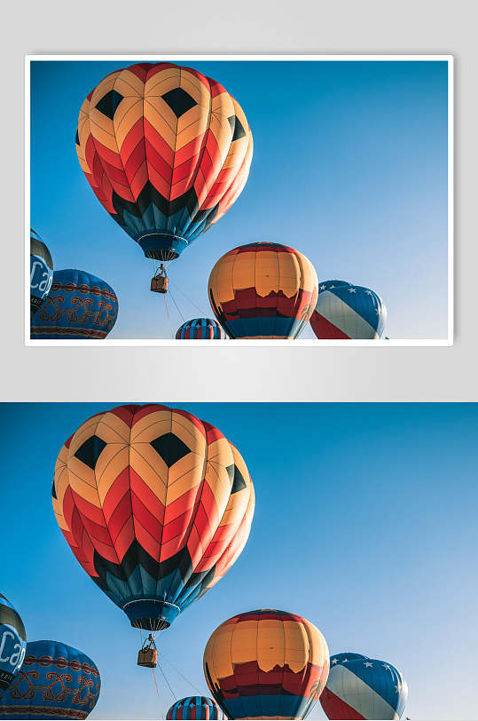 蓝天热气球风景图片