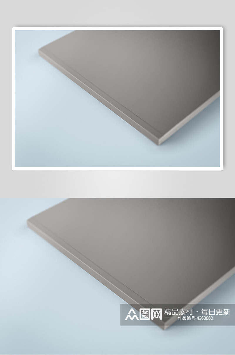 长方形阴影灰蓝色背景墙竖版样机素材