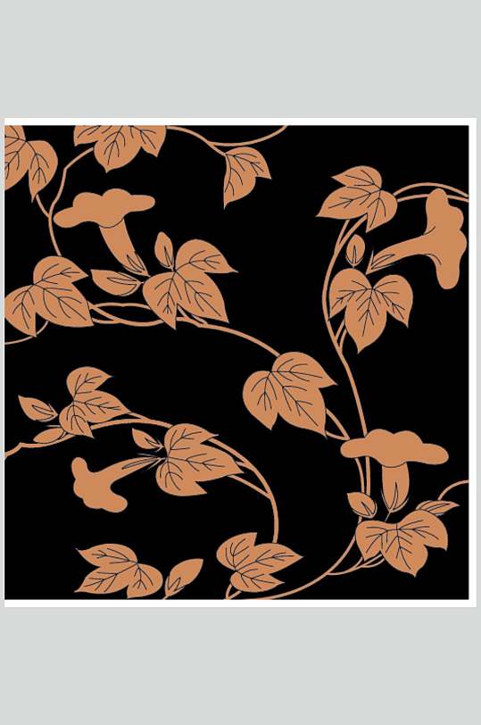 典雅牵牛花传统矢量花纹图案素材