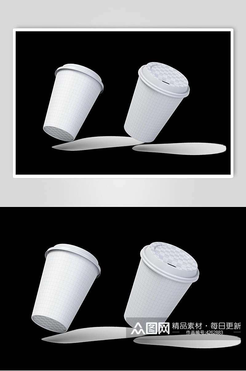 经典奶茶咖啡杯包装样机素材