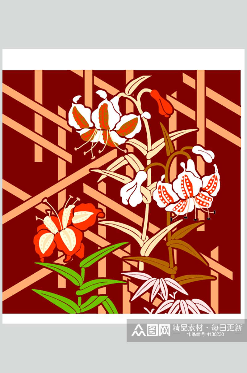 时尚花朵植物传统矢量花纹图案素材素材