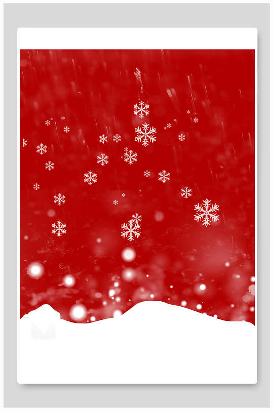 高端时尚雪花飘落光点红圣诞节背景