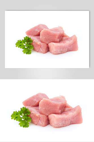 清新白底猪肉横图食品餐饮图片