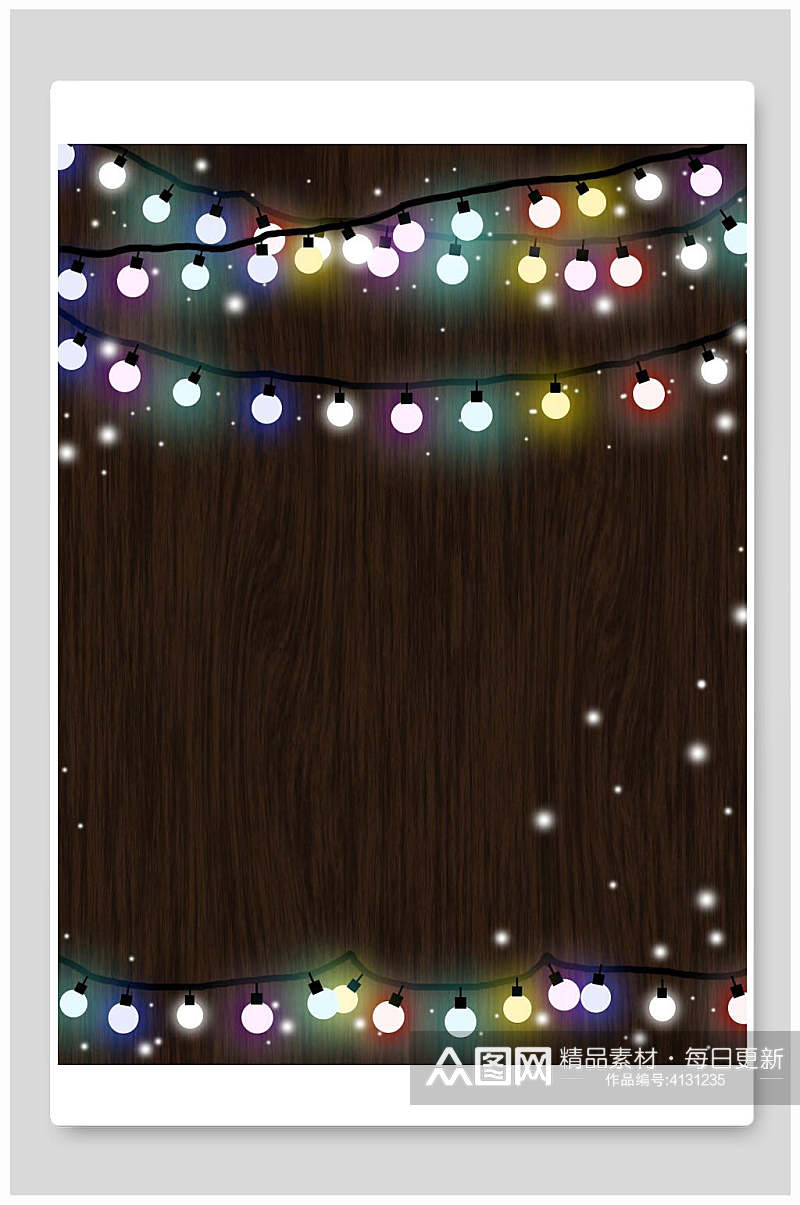 高端时尚挂灯木板光点彩色圣诞节背景素材